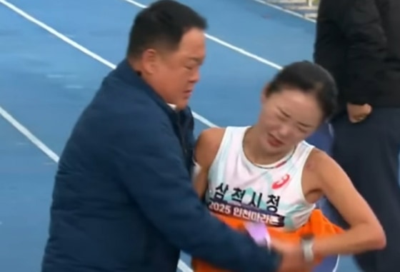 인천국제마라톤 결승선 ‘부적절 접촉’ 논란…선수 이수민, 감독 해명 정면 반박