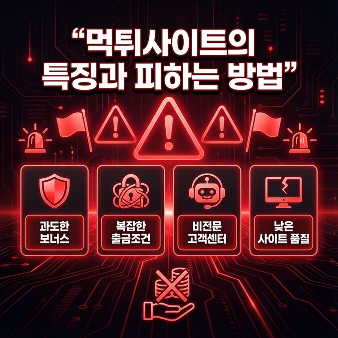 a7879d383052f70f987957bdbce32d99_1764934517_6664.jpg 먹튀사이트의 특징과 피하는 방법에대해 설명하는 이미지